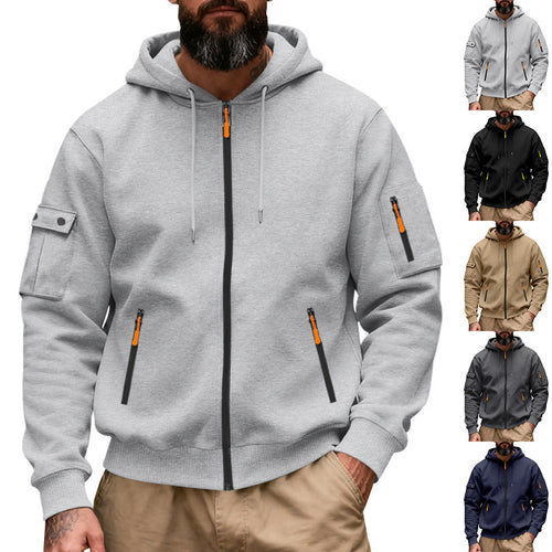 Men's sporty hoodie with practical zip pockets Amarae