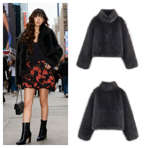 Veste en fausse fourrure à la mode pour femmes Chic & Stil