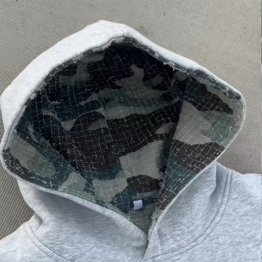 Ladies hoodie with camouflage lining Lune London