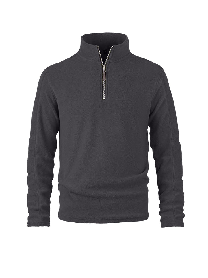 Fleece pullover for men with a high collar and practical zip details Lune London