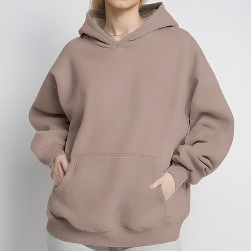 Women's Loose Hoodie Made Of Soft Fleece with Kangaroo Pocket Lune London