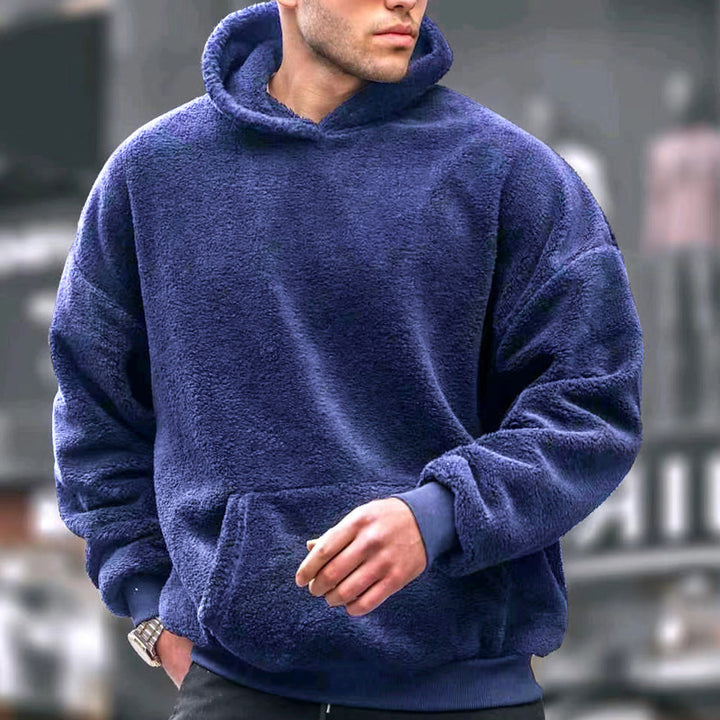 Men Comfortable Fleece Hoodie with Kangaroo Pocket Lune London