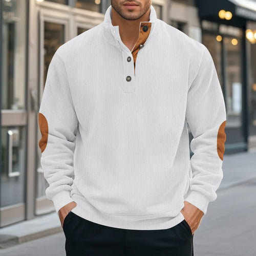 Trendy men's sweater with high collar and contrasting accents Amarae