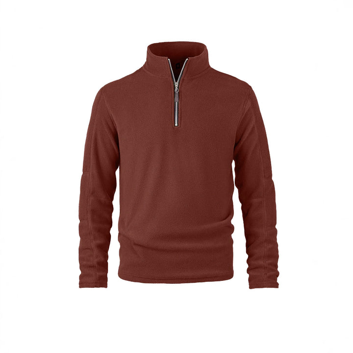 Fleece pullover for men with a high collar and practical zip details Lune London