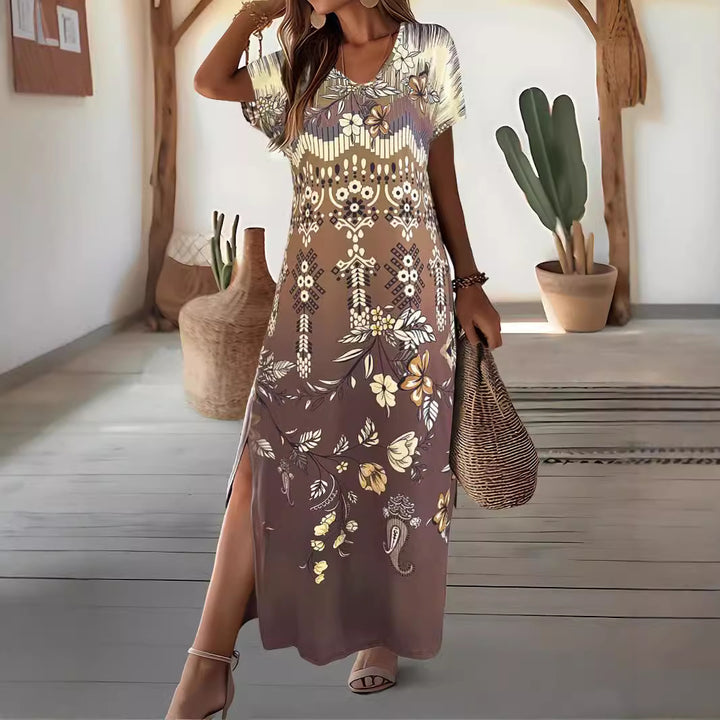 Ladies Elegant floral pattern Maxi dress Lune London