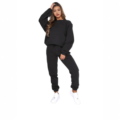 Women’s comfortable tracksuit with modern puff sleeves and elastic waistband Chic & Stil