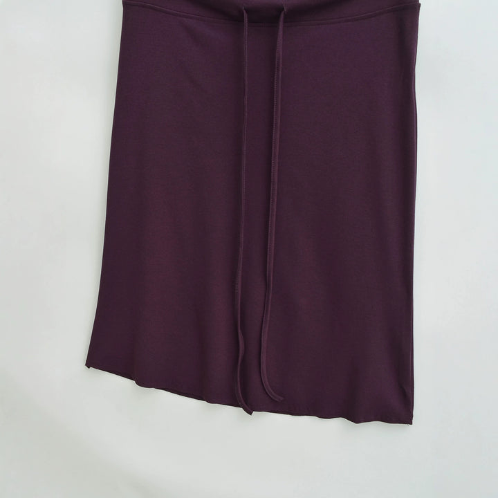 Women Jersey Midi Skirt with High Waist, Drawstring and A-Line Cut Amarae