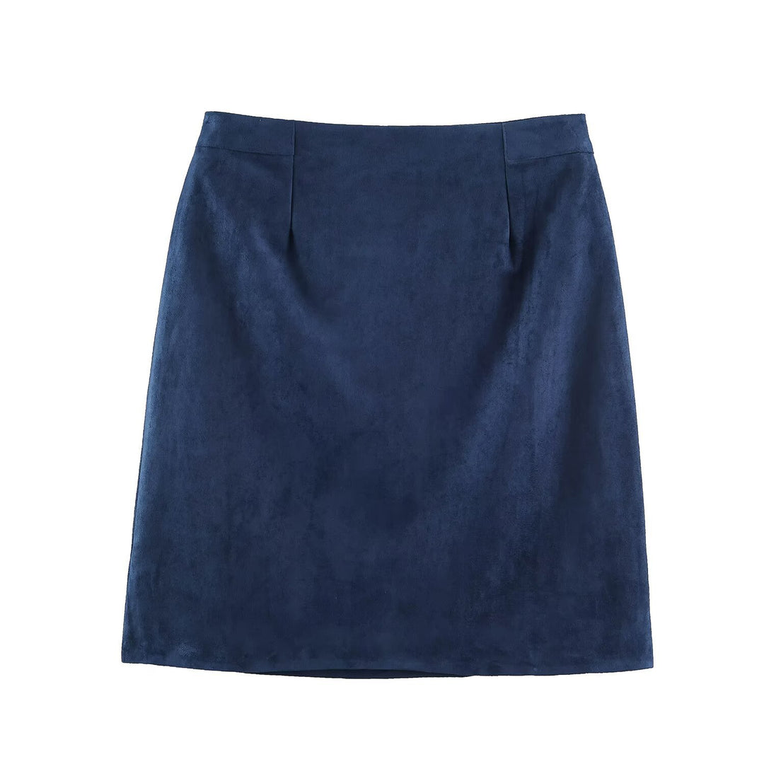 Women's pencil skirt made of suede look with high waist Amarae