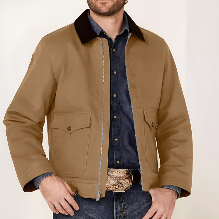 Rustic utility jacket for men with practical pockets Amarae