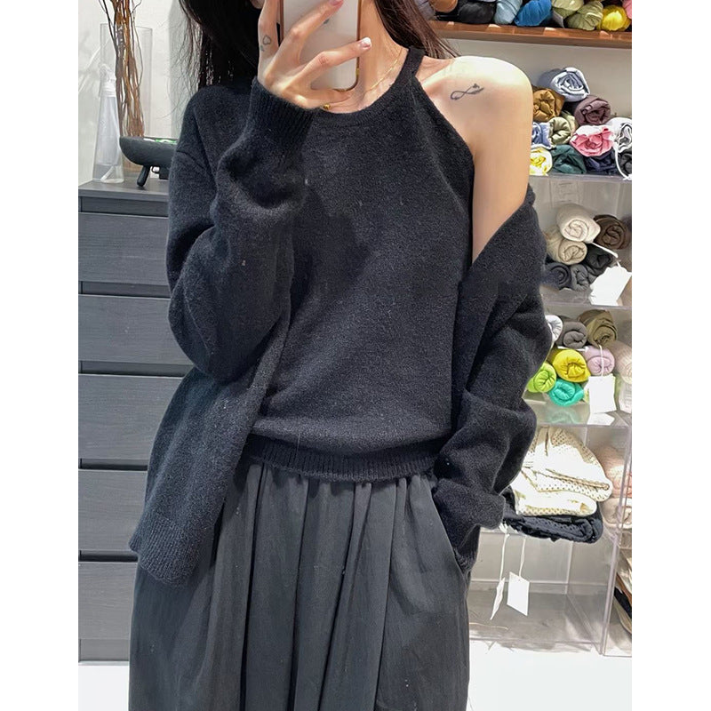 Pull en maille pelucheuse pour femme avec coupe décontractée et manches ouvertes Chic & Stil