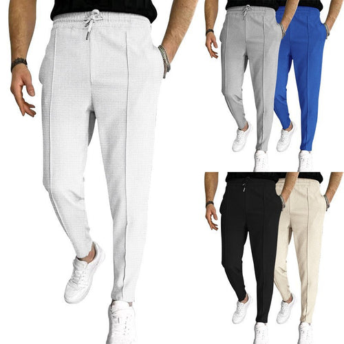 Luxury men's pants with elastic drawstring and textured design Amarae