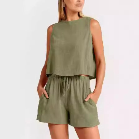 Amarae Women's Casual Two-Piece Shorts Set
