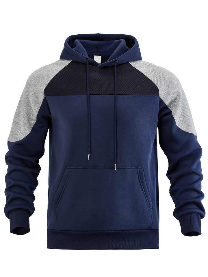Sporty hoodie for men with contrasting sleeves and a practical kangaroo pocket Lune London