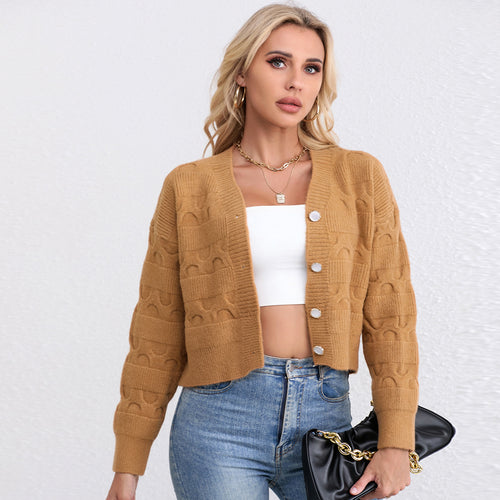 Cardigan en tricot épais pour femmes avec motif unique et coupe confortable Chic & Stil