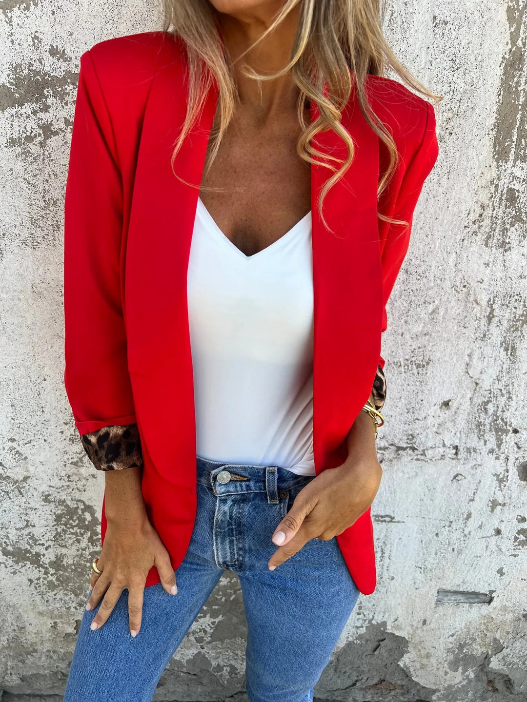 Elegant oversized blazer for women with leopard print details Lune London