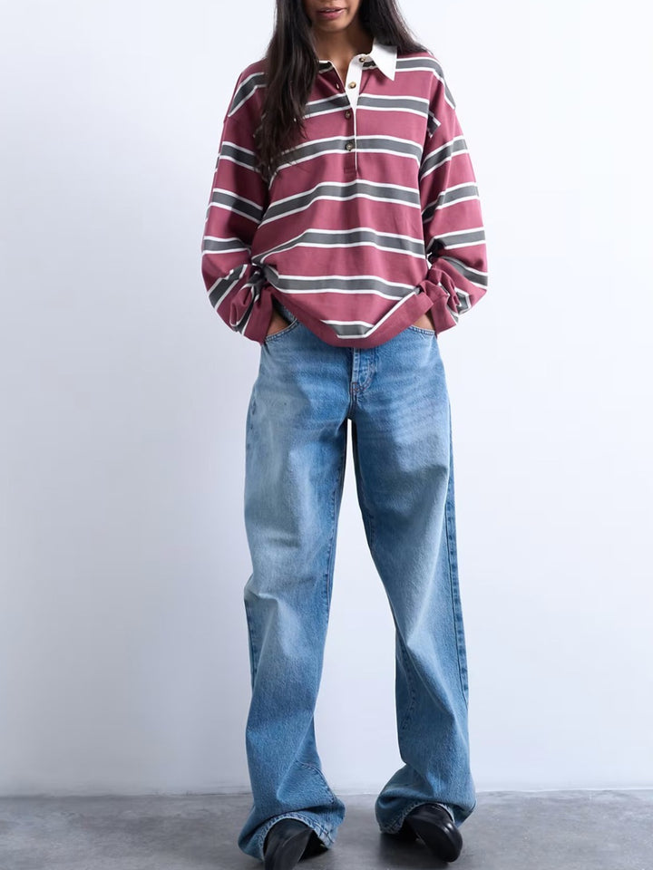 Loose striped casual sweater for ladies Lune London