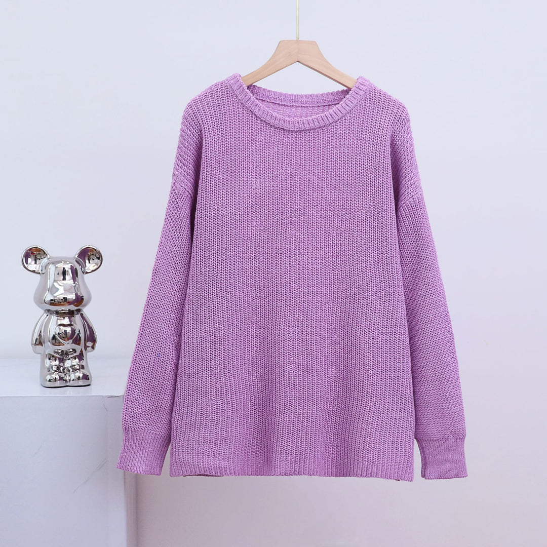 Pull en maille épaisse pour femmes avec coupe décontractée et col rond Chic & Stil