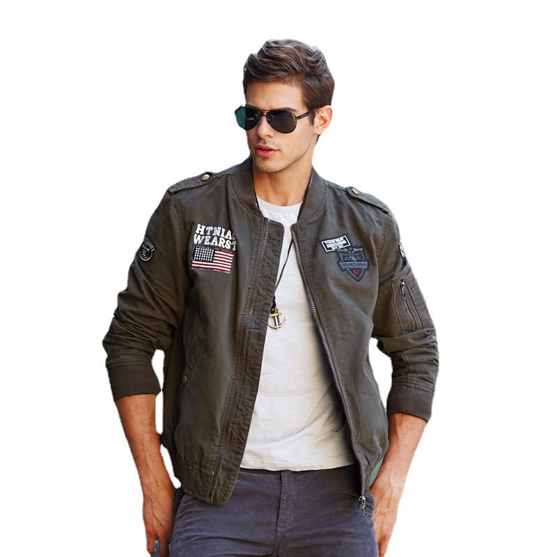 Stylish bomber jacket for men with practical patches Amarae