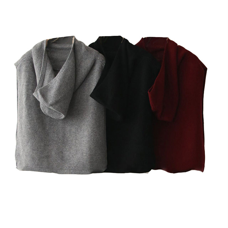 Pull en maille confortable pour femme avec capuche Chic & Stil