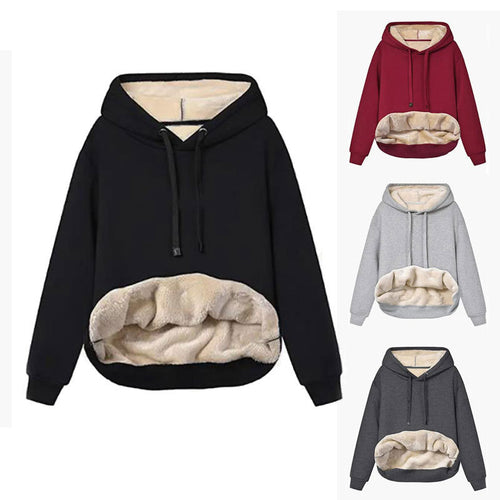Women Cozy Hooded Sweatshirt with Fleece Lining Amarae