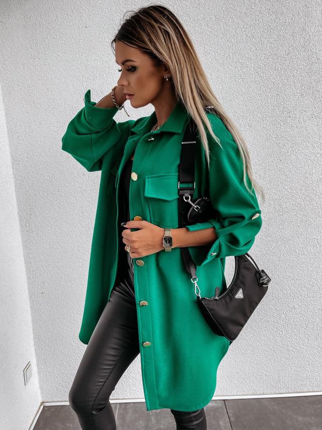 Chic oversized shirt jacket for women with pockets and button details Lune London