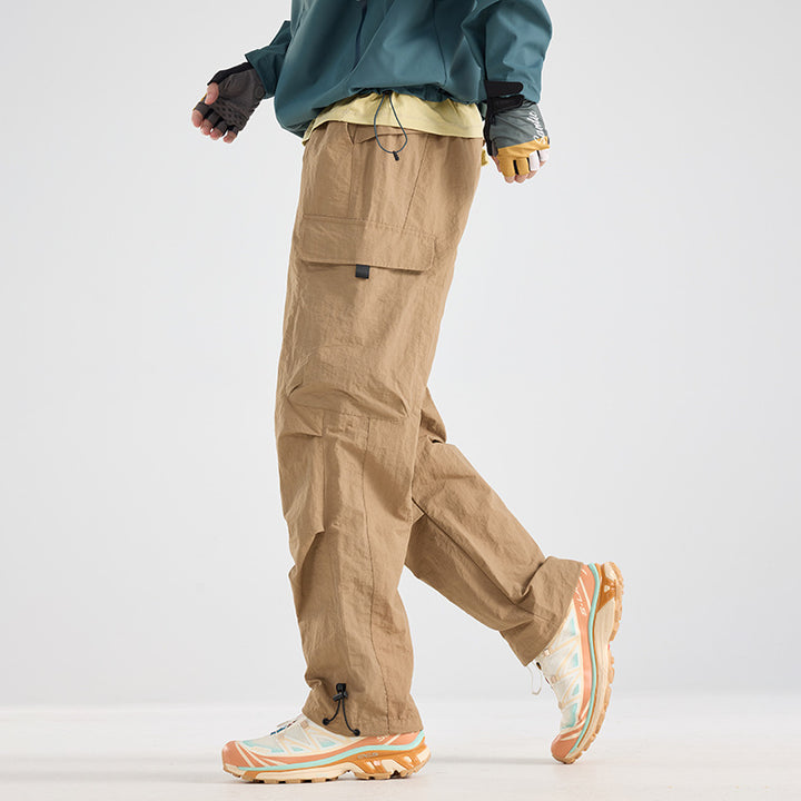 Men's Lightweight Technical Cargo Trekking Pants with Drawstring Waist, Utility Pockets and Adjustable Leg Openings Amarae