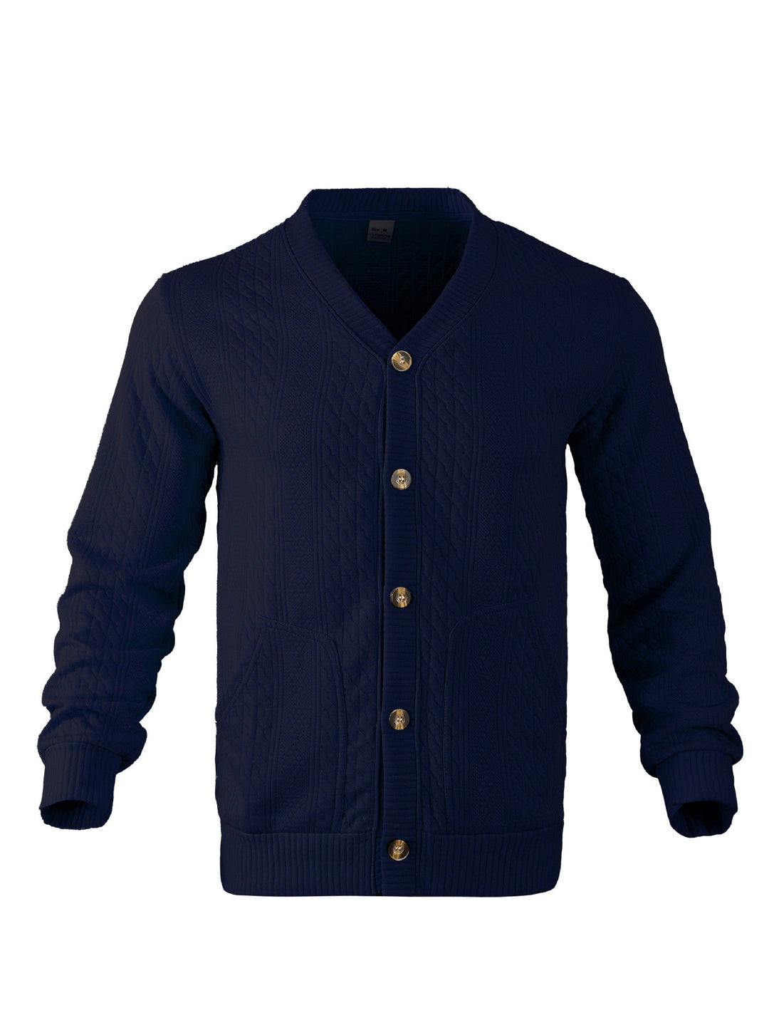 Men's knitted cardigan with creative cable pattern Lune London