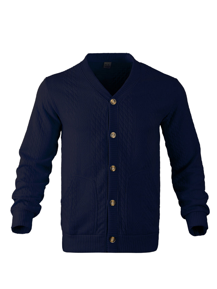Men's knitted cardigan with creative cable pattern Lune London