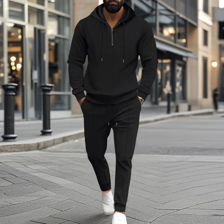 Trendy leisure suit for men in breathable cotton with zipper Lune London