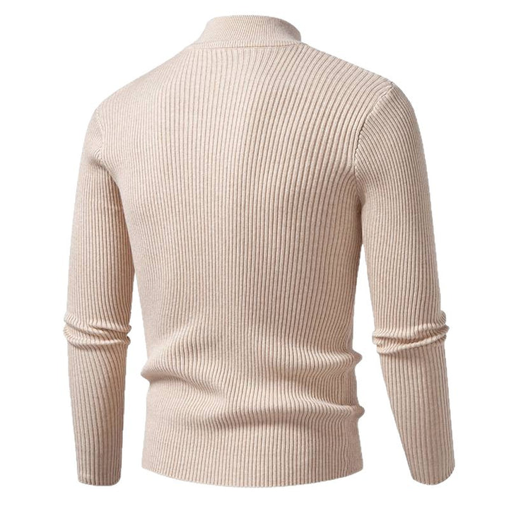 Men's Ribbed Knit Turtleneck Sweater Lune London