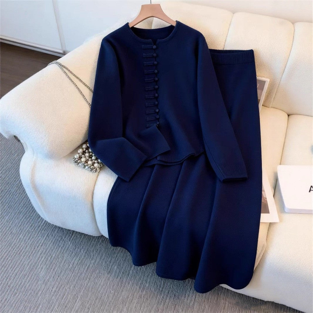 Ensemble en tricot pour femmes avec détails de boutons décoratifs et coupe élégante Chic & Stil