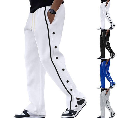 Amarae men's sporty jogger pants with snap button detail