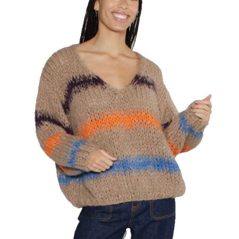 Pull en maille à la mode pour femmes avec design dégradé