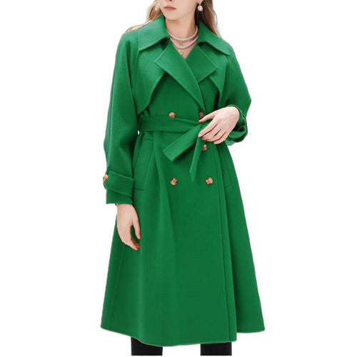 Women's trench coat lined with large lapels and waist belt Amarae