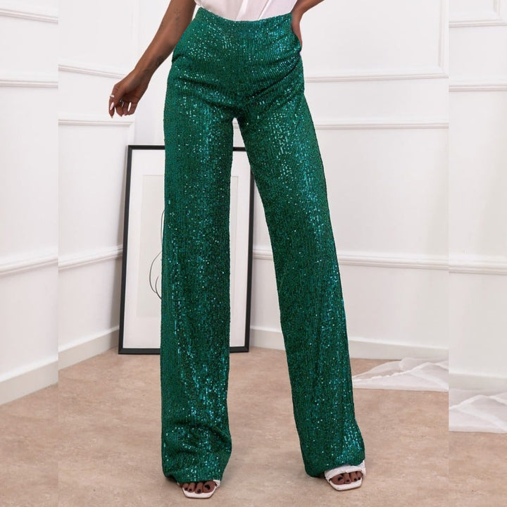 Ladies Glitter Glamour Pants Lune London