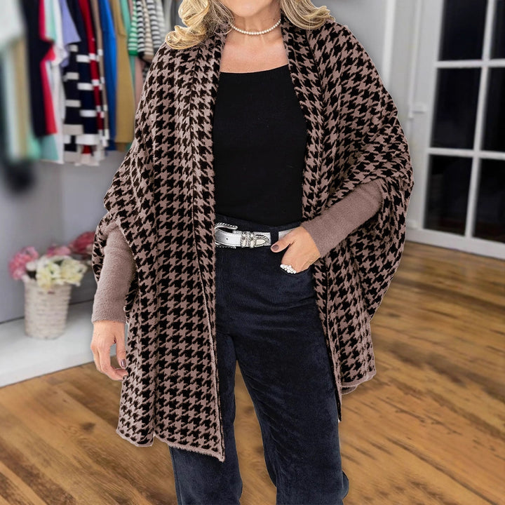 Ladies Patterned Poncho with a chic cut and comfortable wear Lune London