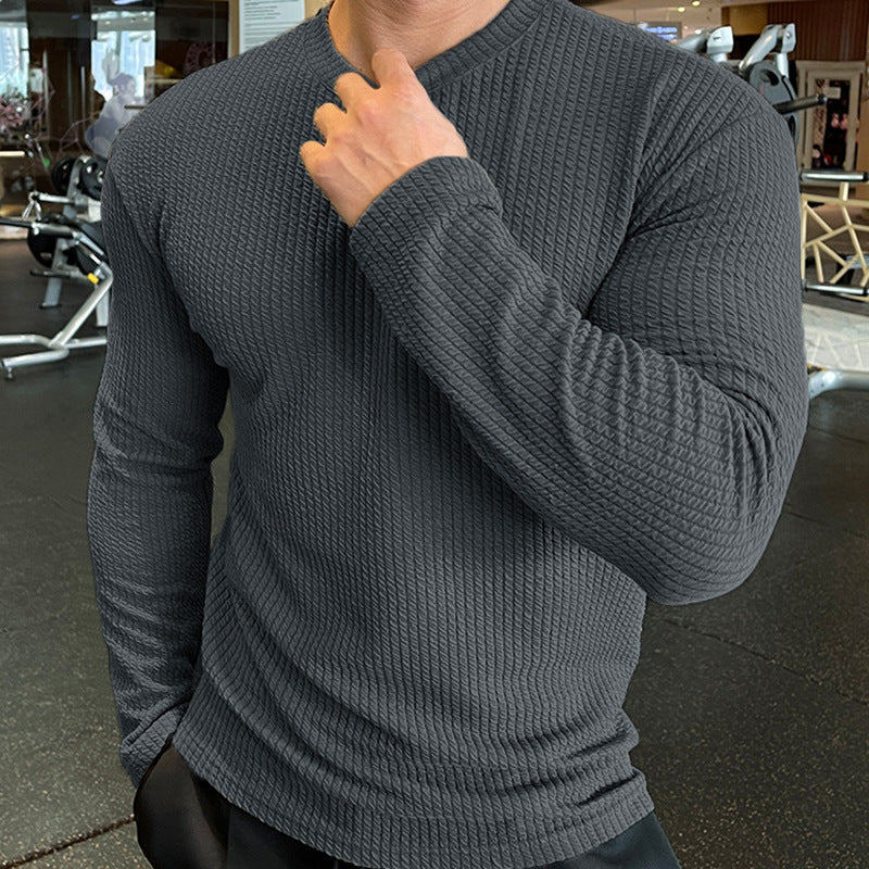 Men's long sleeve T-shirt in structured fabric Amarae