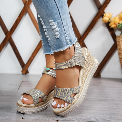 Wedge heel sandals for women with an elegant strap design and breathable upper material Amarae