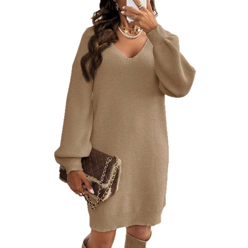 Robe tricotée pour femme avec une découpe sophistiquée au dos et un détail en nœud Chic & Stil