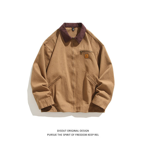 Robust casual jacket for men with high collar and practical pockets Amarae