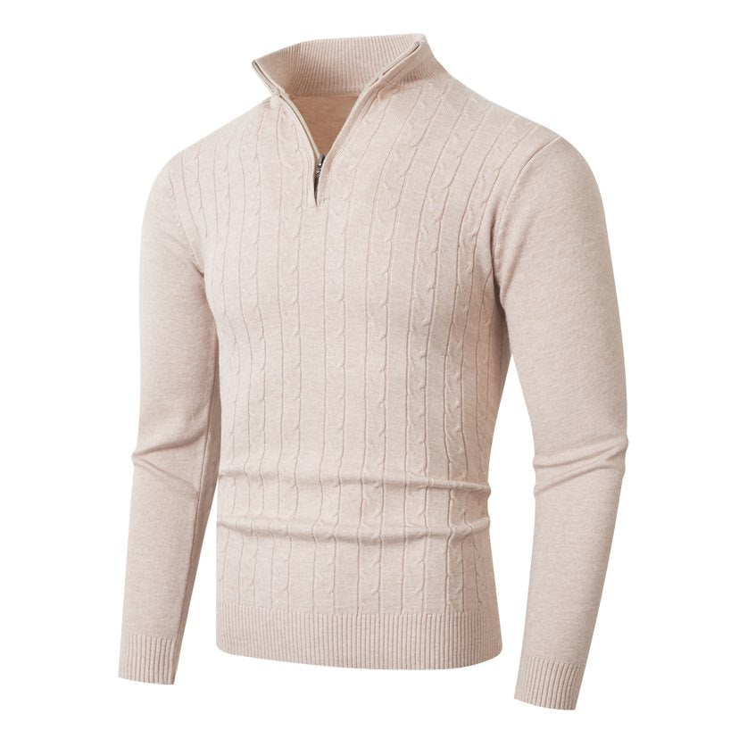 Knit sweater for men with half-zip and structured design Lune London