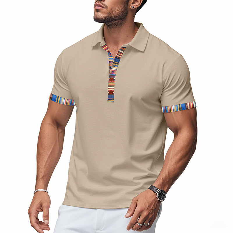 Men's short sleeve polo with modern contrast accents Lune London