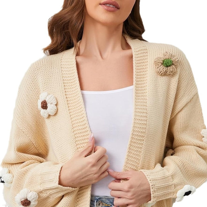 Ladies vest with floral appliqués Lune London
