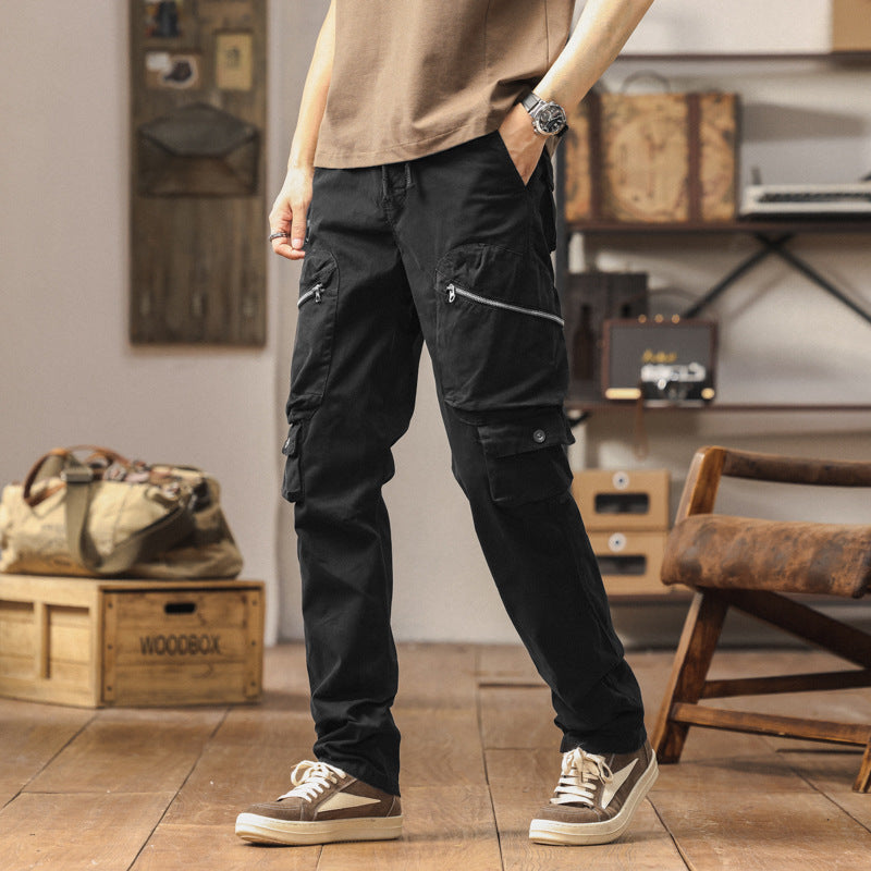 Robust cargo pants for men with versatile pockets and adjustable belt Lune London