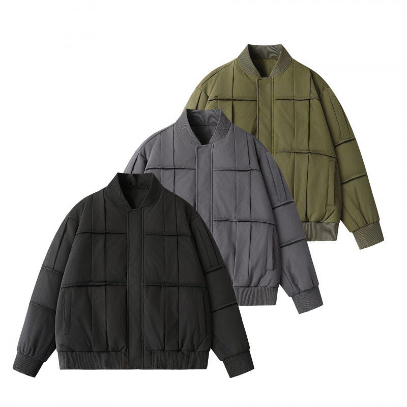 Unisex Boxy-padded Bomber jacket in oversized cut with ribbed hem and stand-up collar Amarae