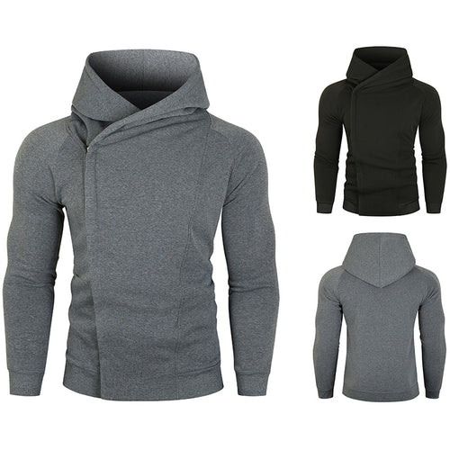 Men's hoodie with asymmetrical zip and high collar Amarae