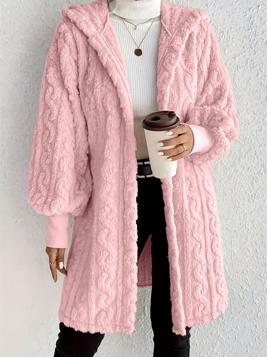 Luxurious fleece hooded jacket for women Lune London