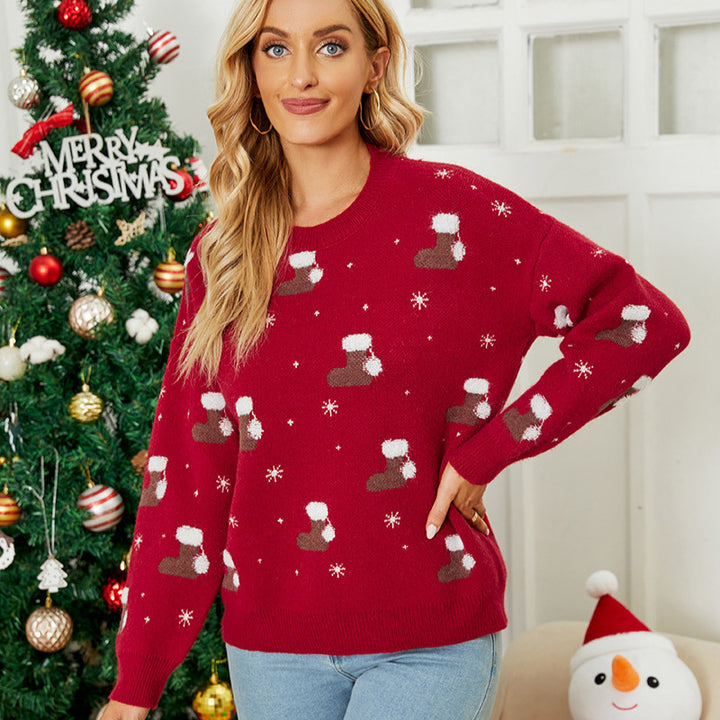 Women’s knitted sweater with festive design Lune London
