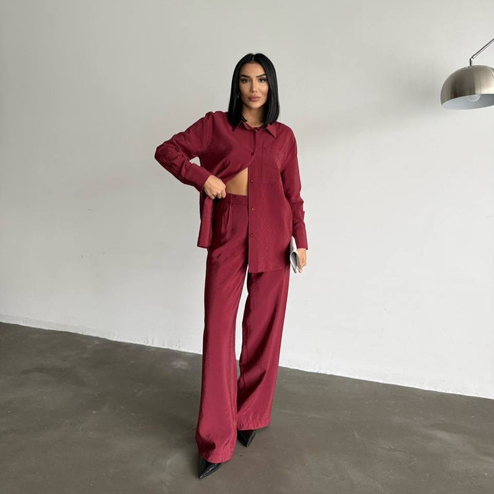 Silk long sleeve blouse for women with a fine texture Lune London