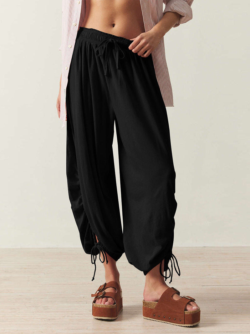 Casual harem pants for women with elastic waistband and drawstring Lune London